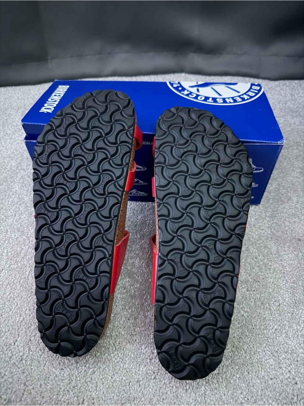 Birkenstock Red Cross-strap Cork Sandals TW - Picture 3 of 4